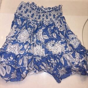 Blue and White Floral Top